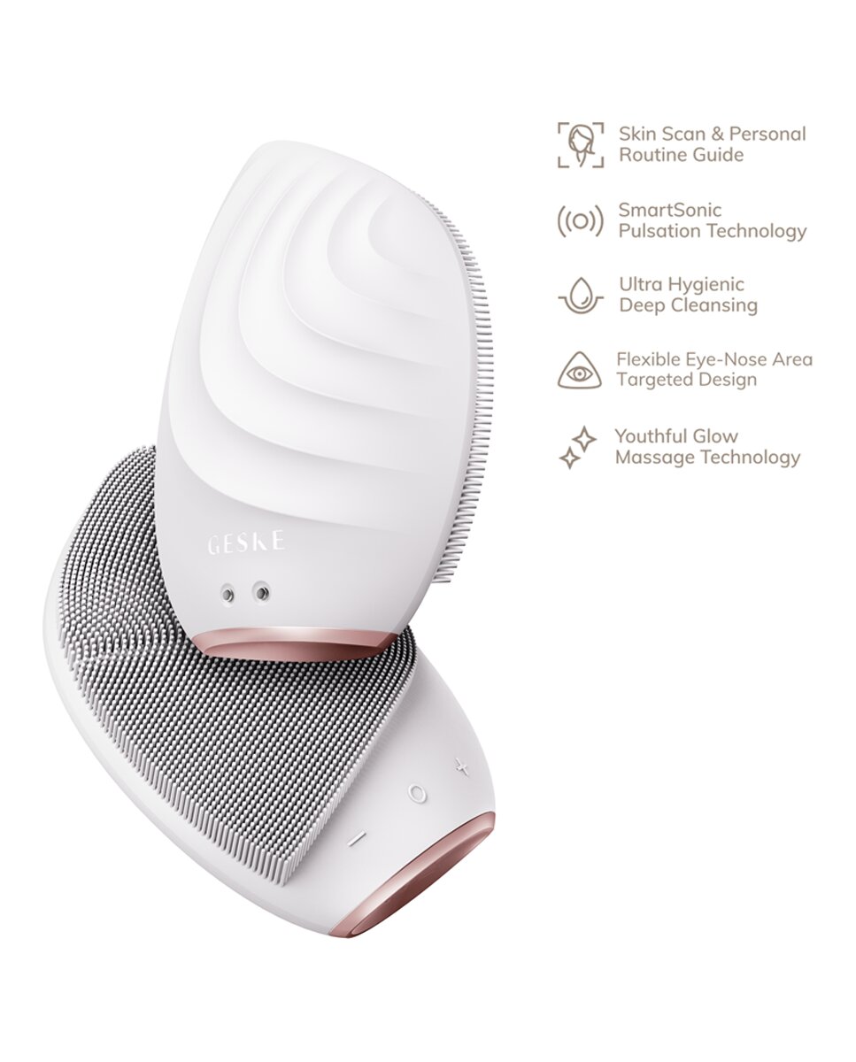 Dispositivo Facial Sonic Brush 5 in 1 White Rose Gold Geske 2