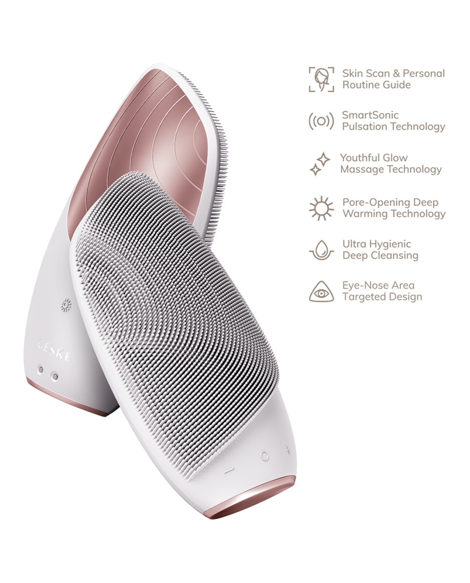 Dispositivo Facial Sonic Thermo Brush 6 in 1 White Rose Gold Geske 2