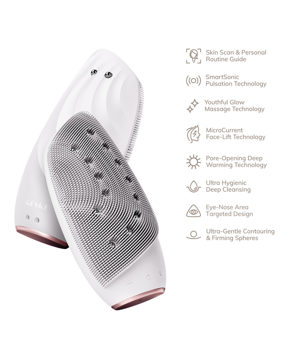 Dispositivo Facial Sonic Thermo Brush & Face-Lifter 8 in 1 White Rose Gold Geske 2