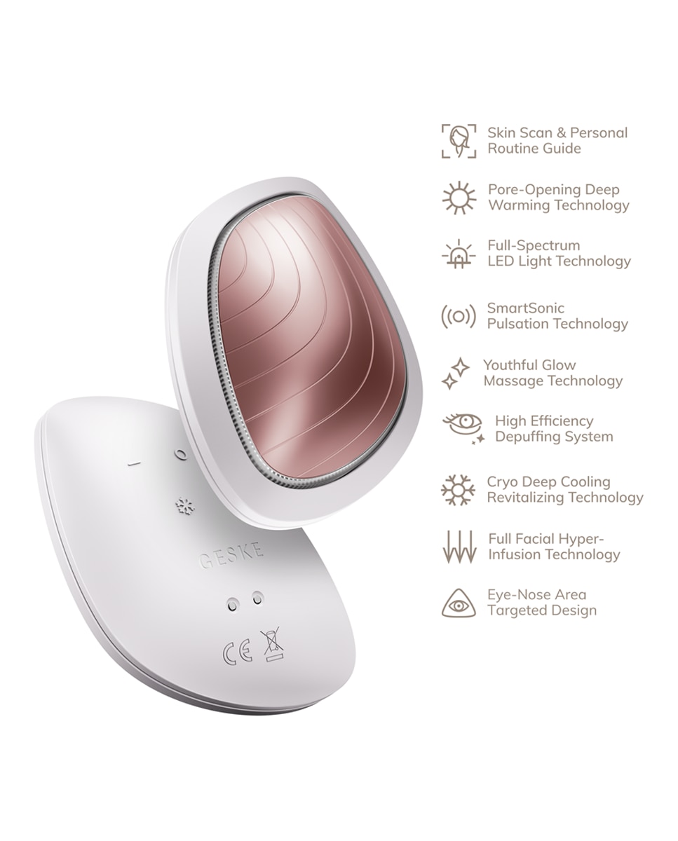 Dispositivo Facial Sonic Warm & Cool Mask 9 in 1 White Rose Gold Geske 2