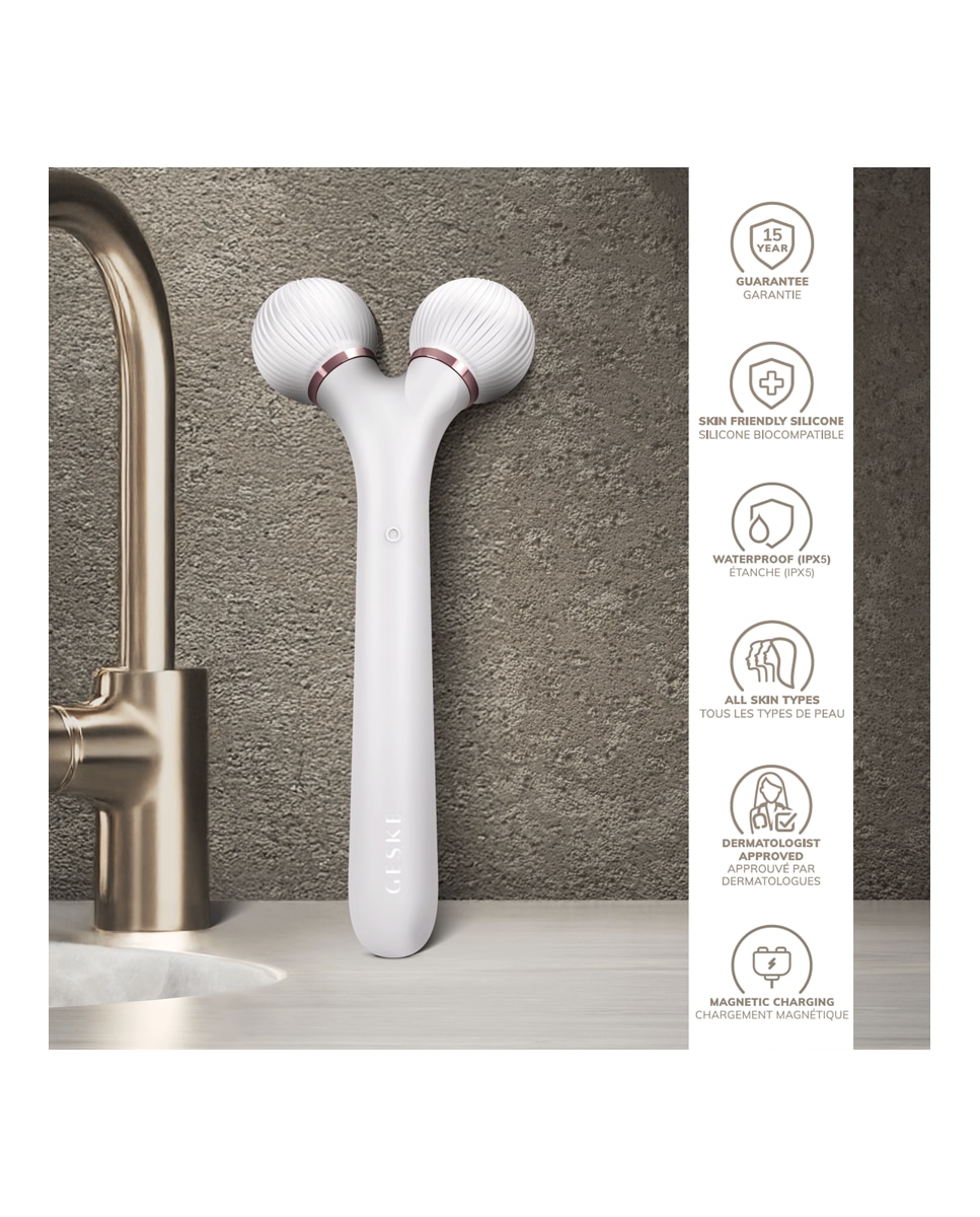 Dispositivo Facial Sonic Facial Roller 4 in 1 White Rose Gold Geske 4