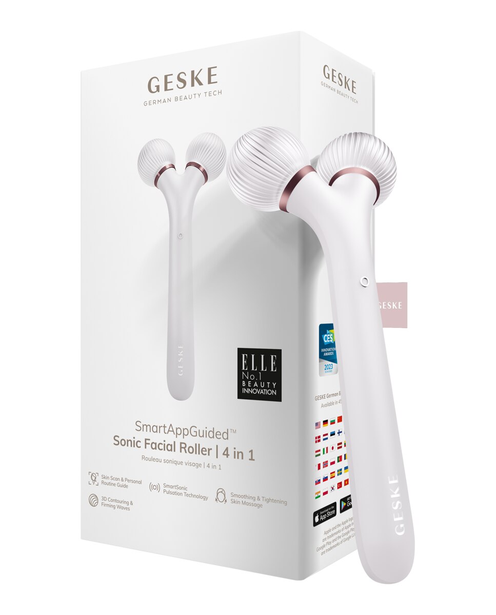 Dispositivo Facial Sonic Facial Roller 4 in 1 White Rose Gold Geske 6