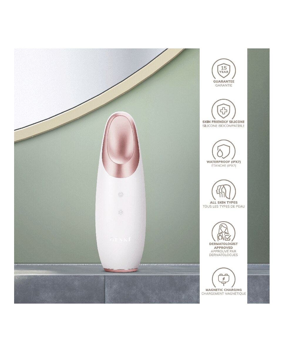 Dispositivo Facial Warm & Cool Eye Energizer 6 in 1 White Rose Gold Geske 4