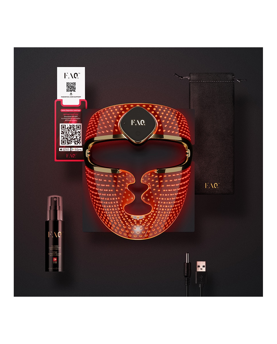 Máscara LED facial de silicona FAQ™ 202 PLUS Advanced - Black Black-7