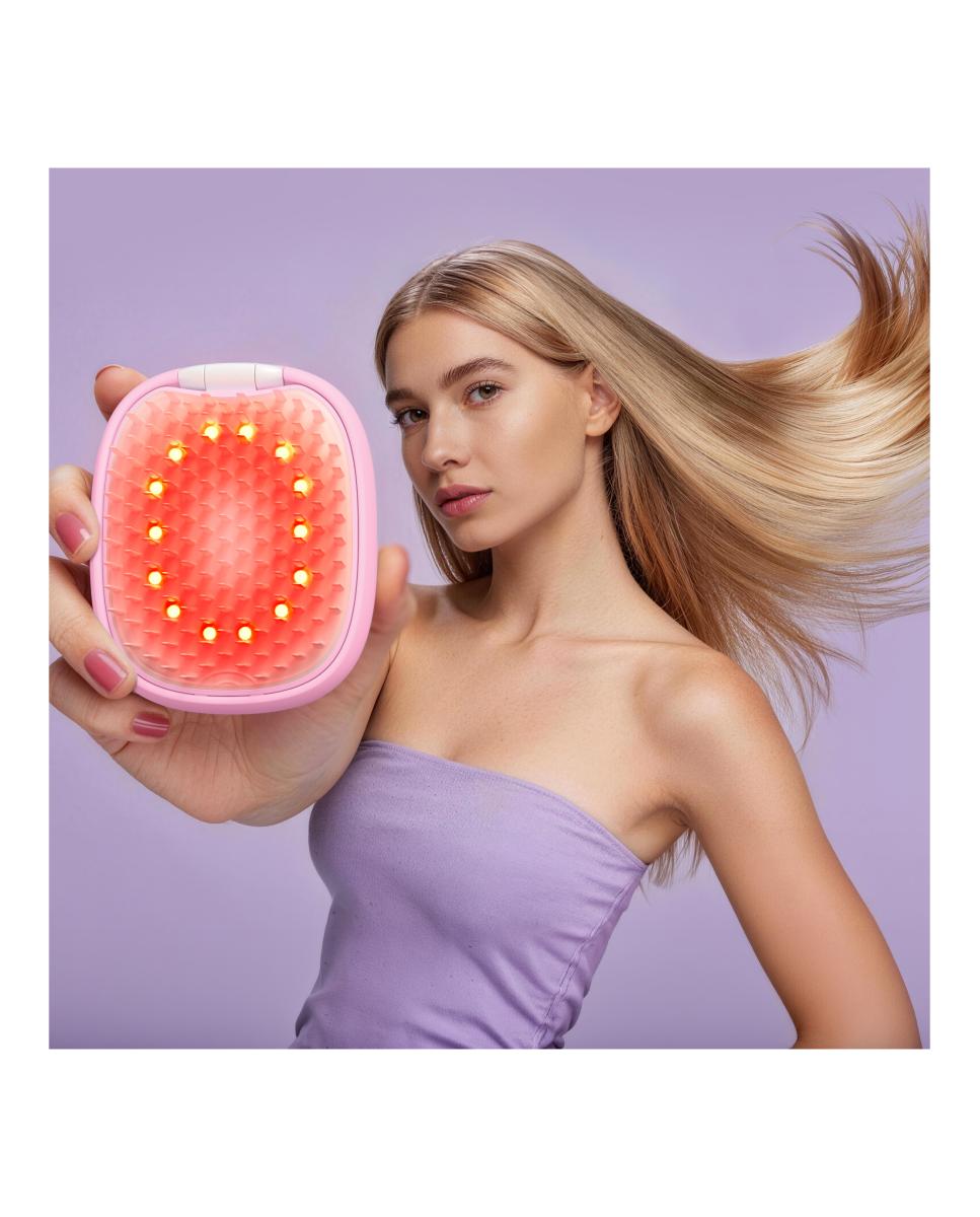 Flip Led Detangling Hairbrush Pearl Pink - Rosa Rosa-3