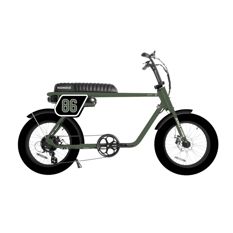 Bici Eléctrica Retro Fat Passenger XC Volta Verde / Negro · El