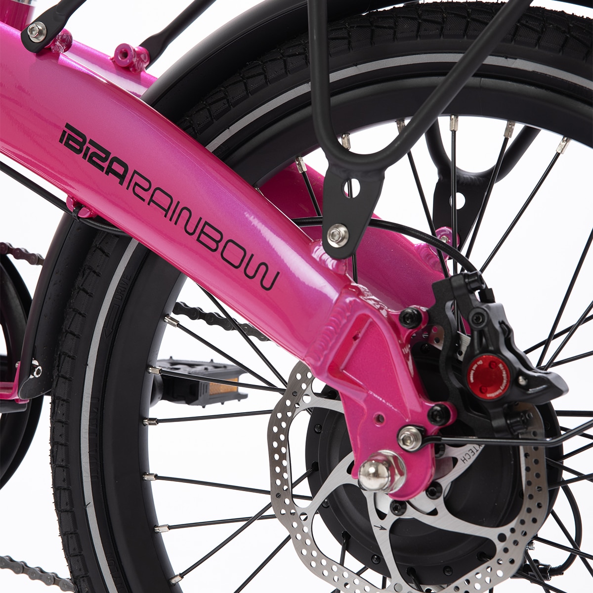 Bicicleta Elétrica Dobrável Ibiza Rainbow - Pink Panther Rosa-4
