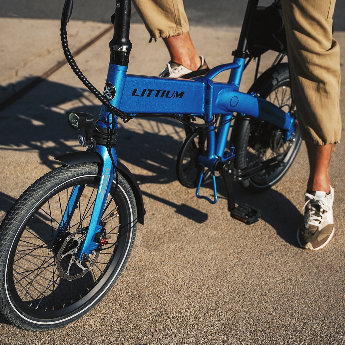 Bicicleta Elétrica Dobrável Ibiza Rainbow - Blue Marlin Azul-14