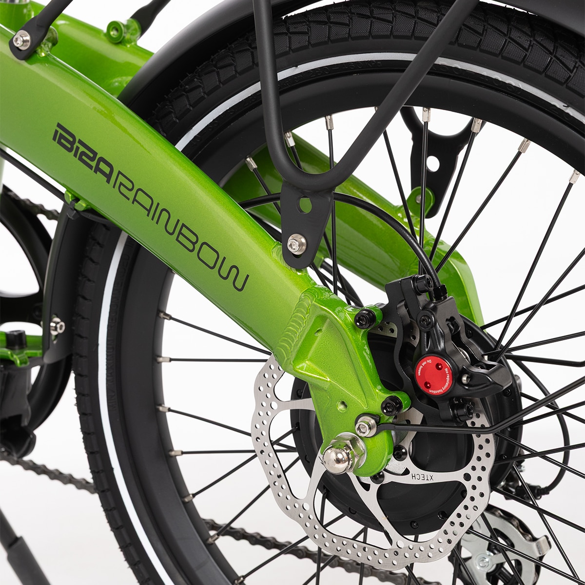 Bicicleta Elétrica Dobrável Ibiza Rainbow - Green Peace Verde-4