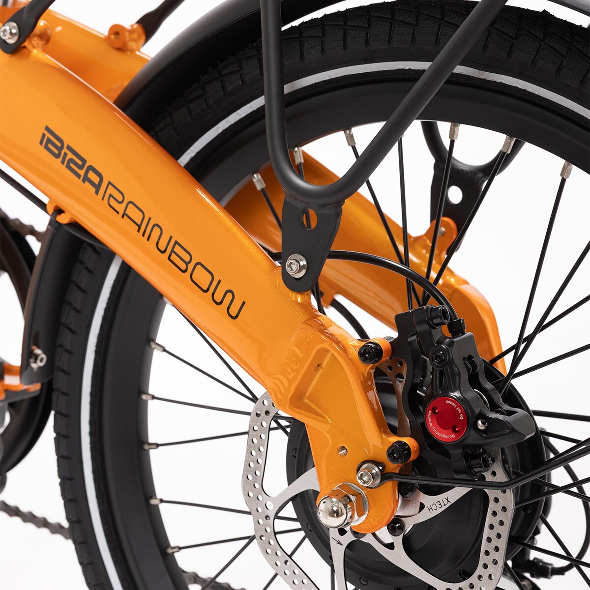 Bicicleta Elétrica Dobrável Ibiza Rainbow - Orange Juice Laranja-4