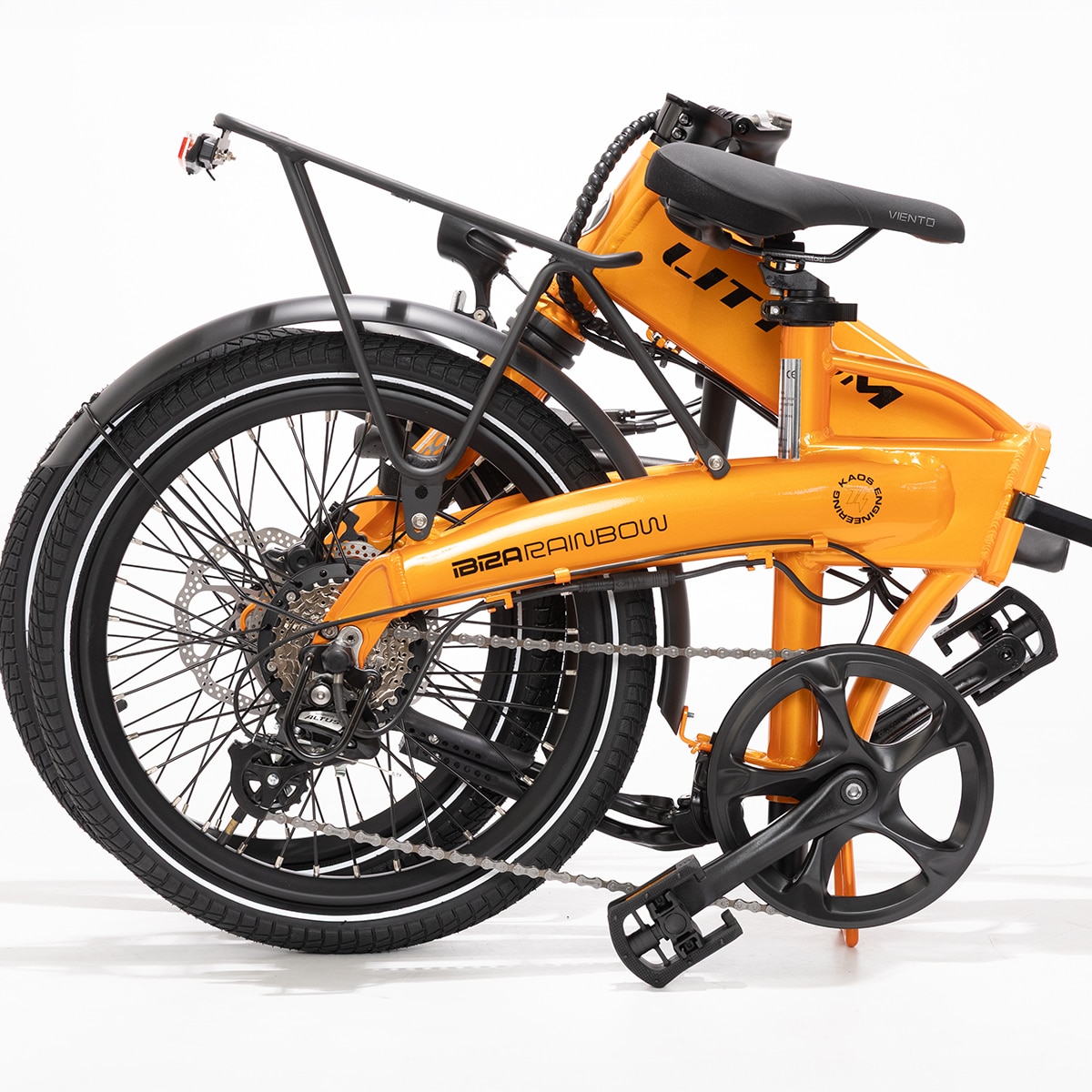 Bicicleta Elétrica Dobrável Ibiza Rainbow - Orange Juice Laranja-8