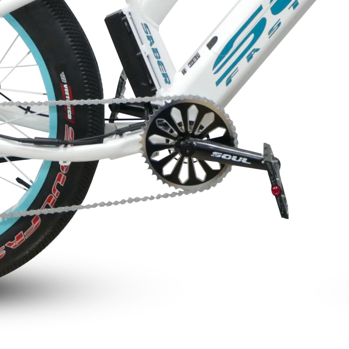 Bicicleta eléctrica de mujer SABER Pro 24' Soul - Blanco / Verde Blanco / Verde-3