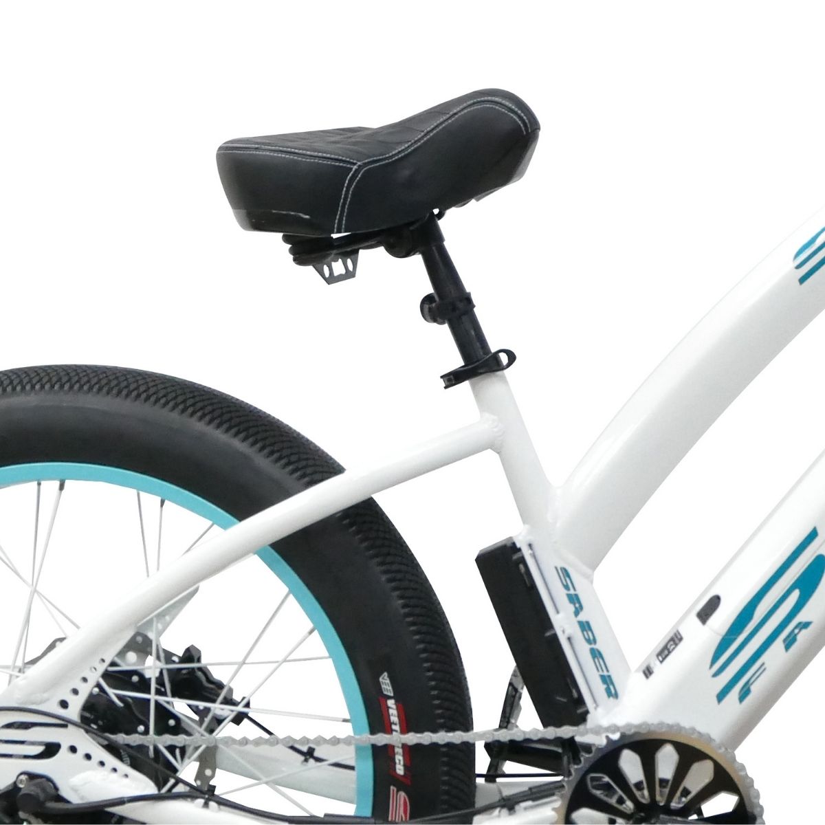 Bicicleta eléctrica de mujer SABER Pro 24' Soul - Blanco / Verde Blanco / Verde-4