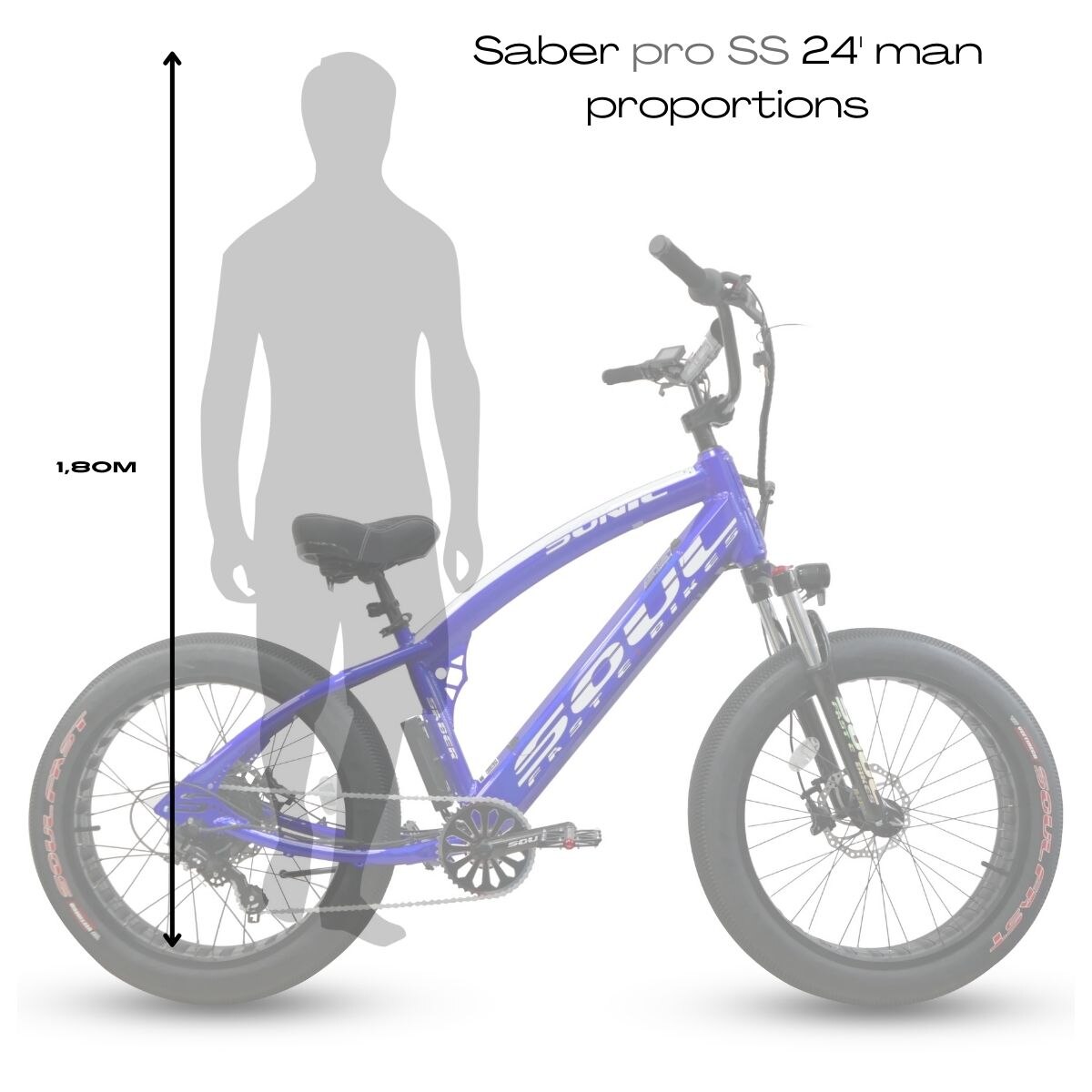 Bicicleta eléctrica de hombre SABER Pro 24' Soul - Azul marino / Blanco Azul marino / Blanco-8