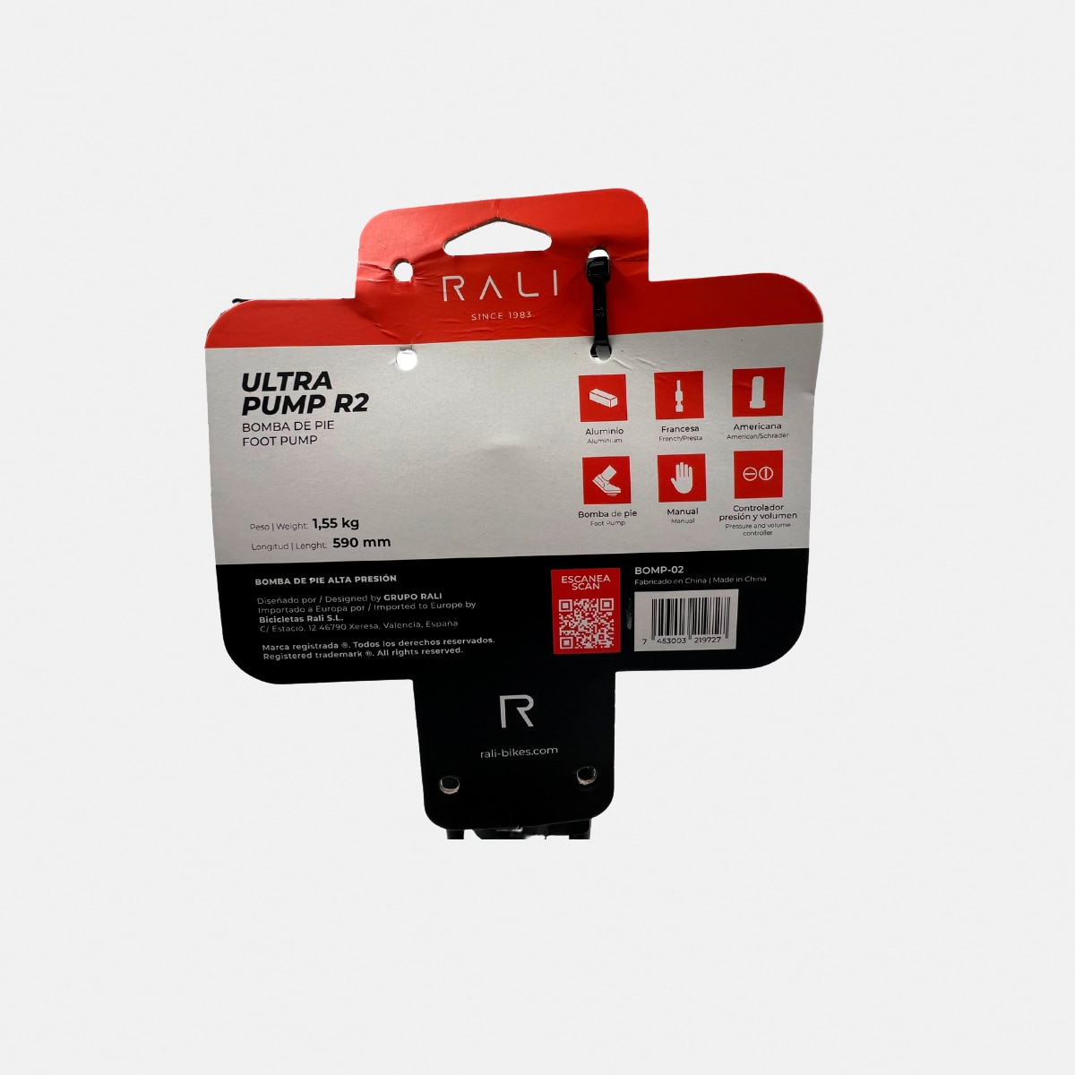Bomba de Pé Metálica Presta/Schrader - 200 PSI 6