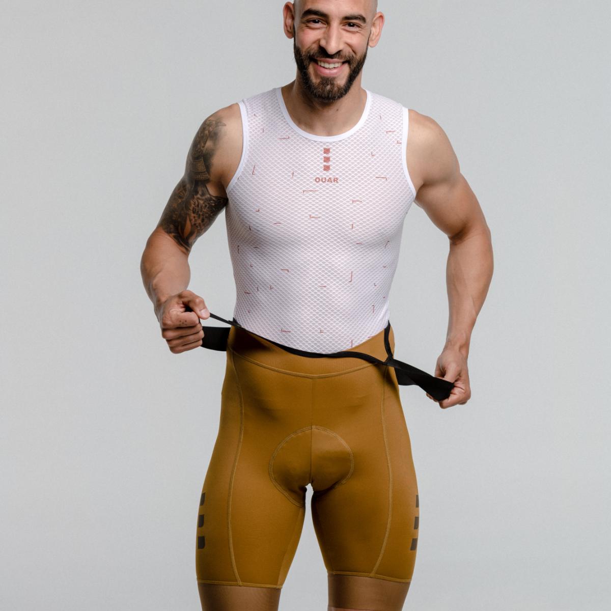 Culotte de ciclismo de Hombre Terroir EVO OUAR - Amarillo / Marrón Amarillo / Marrón-3