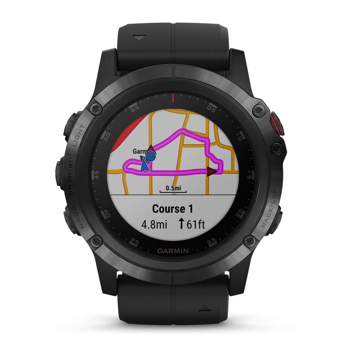 Relógio GPS com pulsómetro Fénix 5X Plus Zafiro Garmin Preto-4