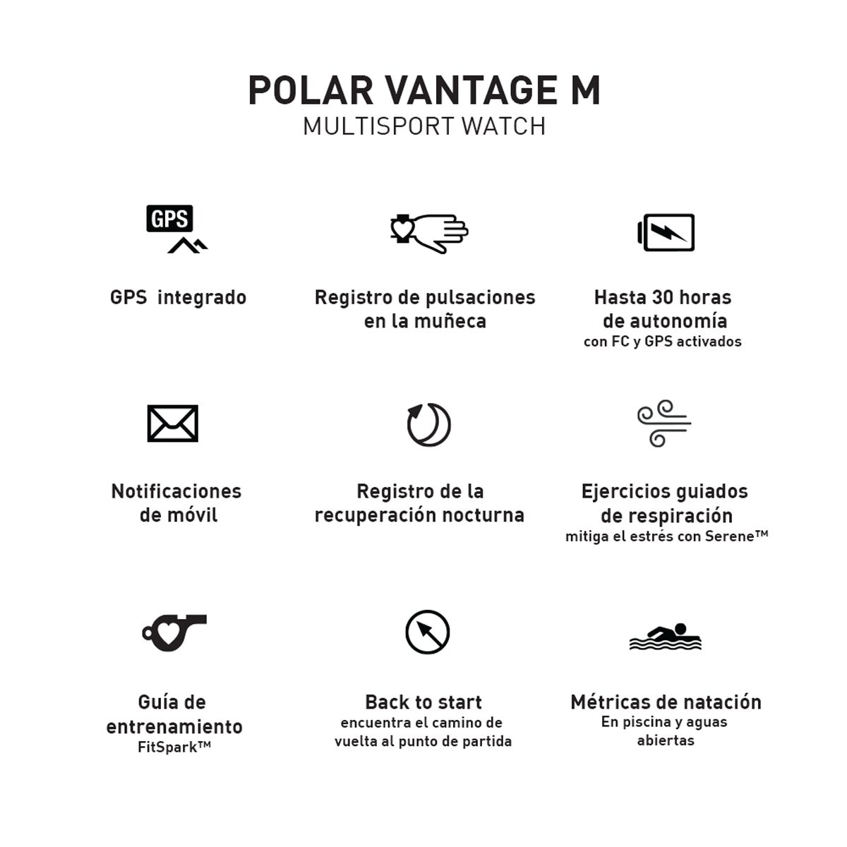 Relógio smartwatch GPS Vantage M Tamanho S-M Branco-9