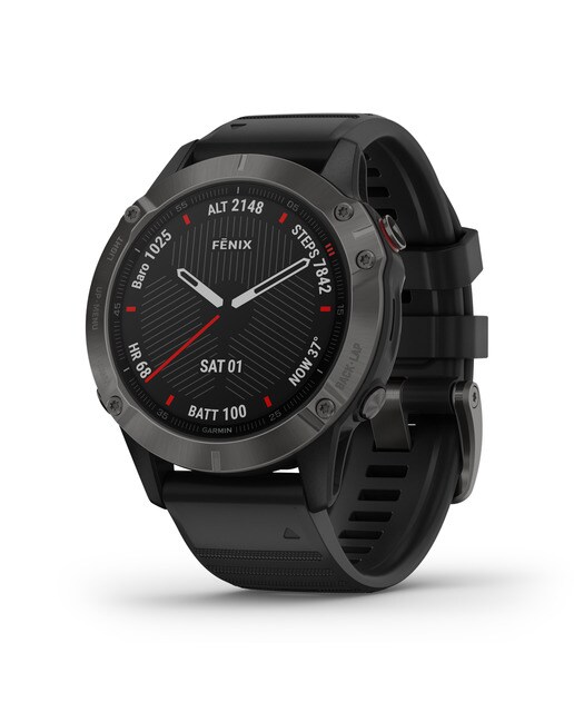Relógio GPS com pulsómetro Fenix 6 Zafiro Garmin Cinzento / Preto-1