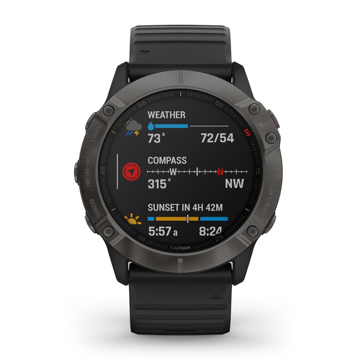 Relógio GPS com pulsómetro Fenix 6 Zafiro Garmin Cinzento / Preto-5