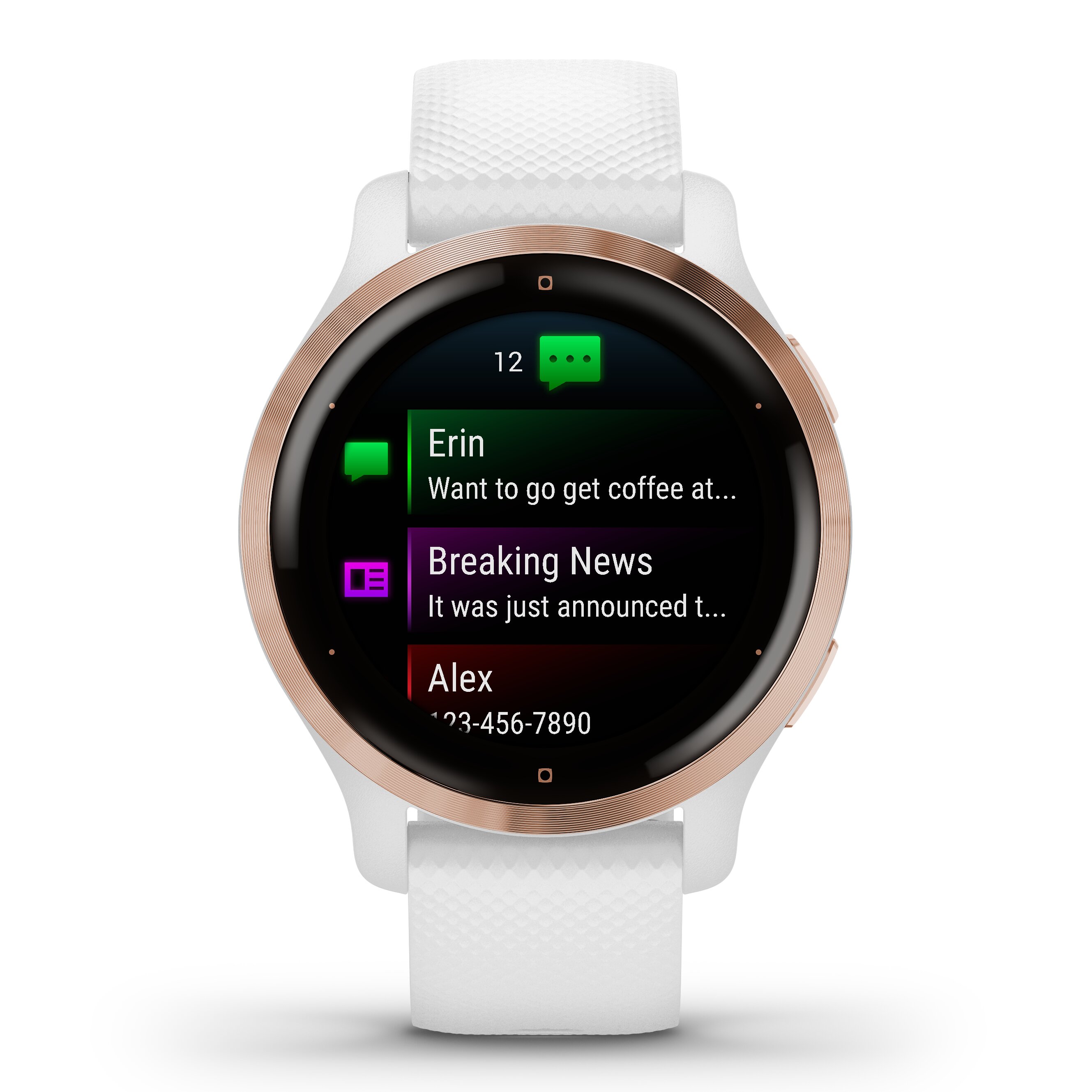 Relógio smartwatch Venu 2S Branco / Dourado-8