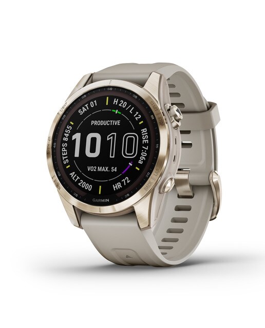 Relógio Smartwatch Fenix 7S Sapphire Solar Branco / Dourado-2