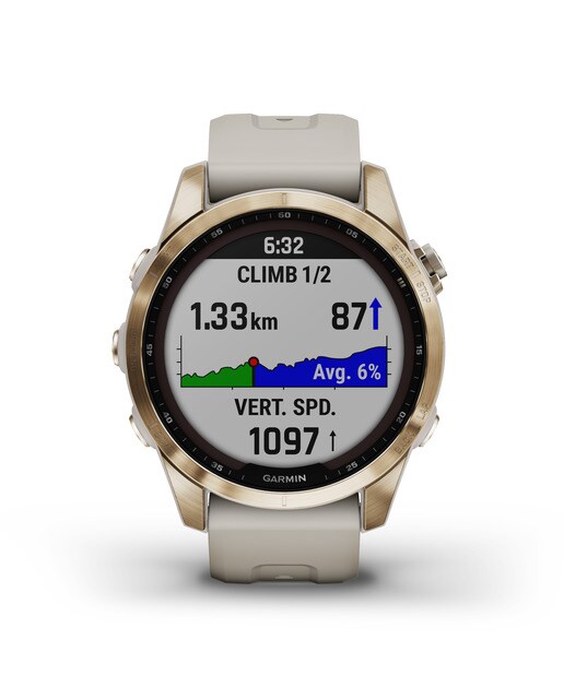 Relógio Smartwatch Fenix 7S Sapphire Solar Branco / Dourado-3