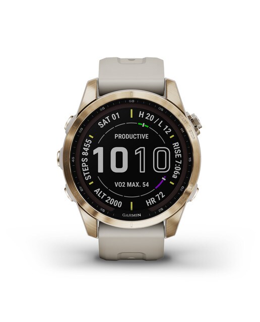 Relógio Smartwatch Fenix 7S Sapphire Solar Branco / Dourado-10