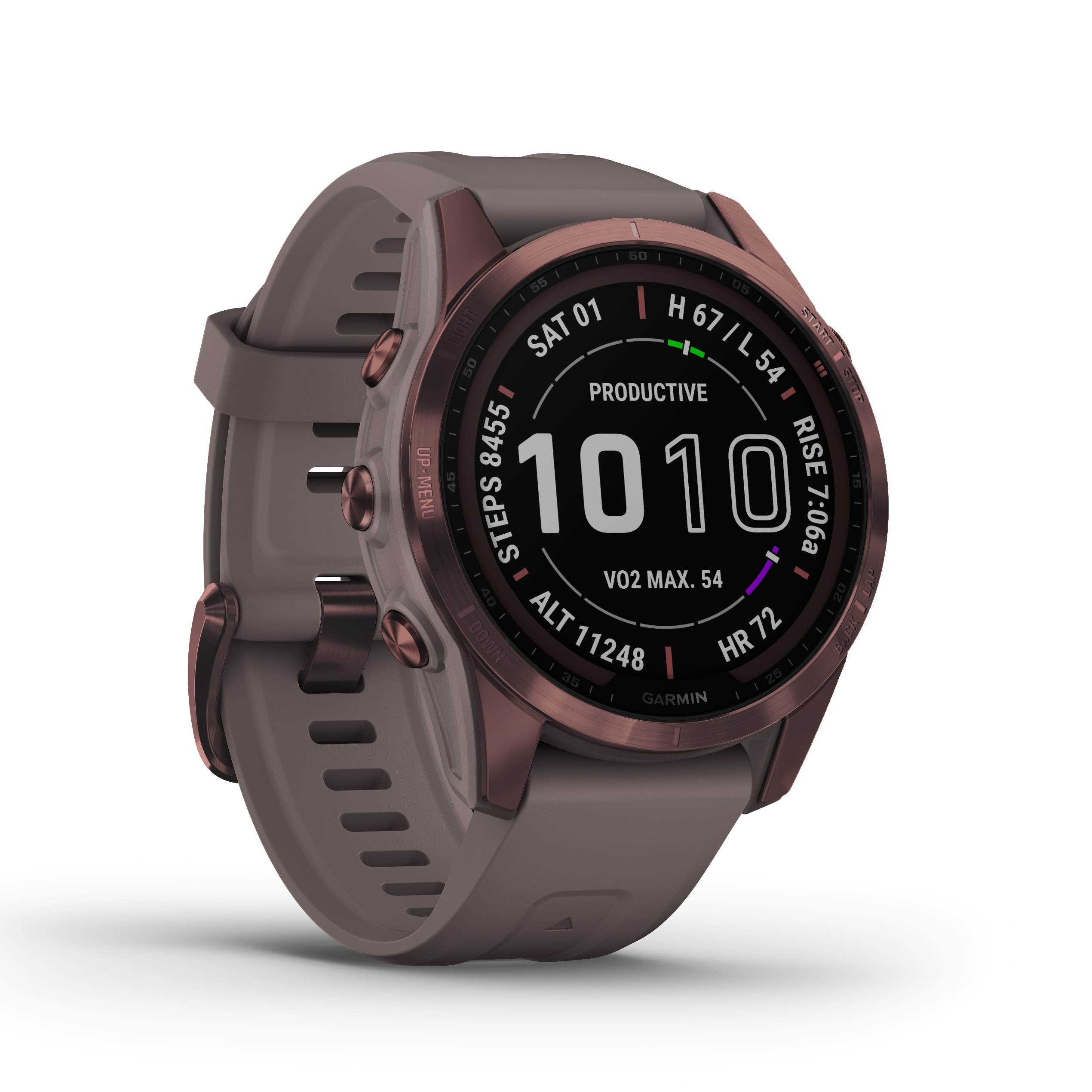 Relógio Smartwatch Fenix 7S Sapphire Solar Castanho-12