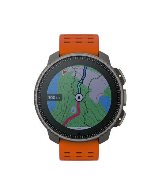 Relógio GPS Vertical Titanium Solar Laranja-2