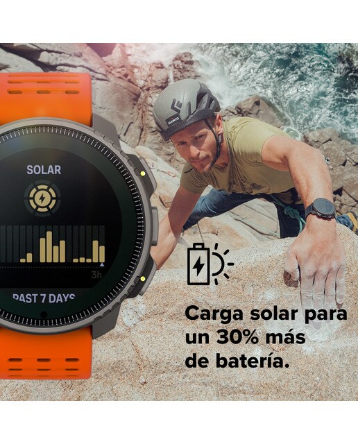 Relógio GPS Vertical Titanium Solar Laranja-10