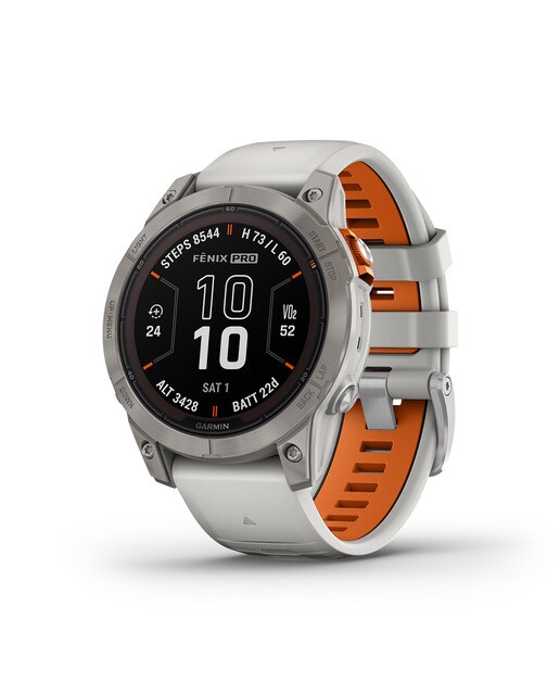 Relógio Smartwatch Fenix 7 Pro Safira Solar Cinzento / Laranja-7