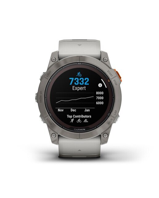 Relógio Smartwatch Fenix 7X Pro Safira Solar Cinzento / Laranja-6