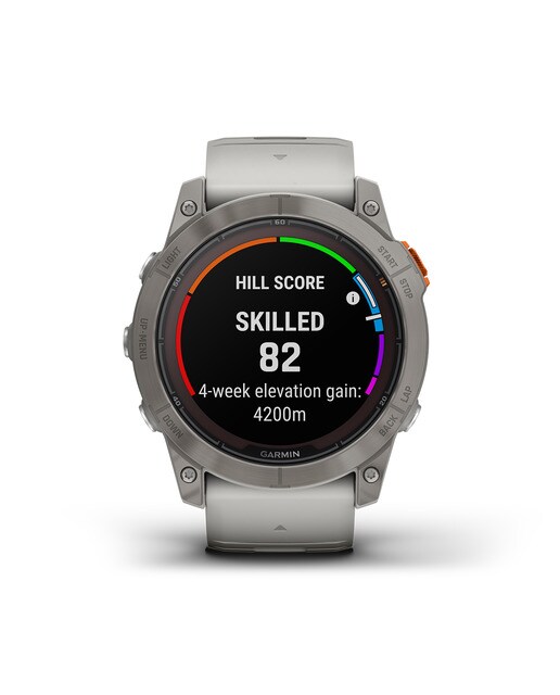 Relógio Smartwatch Fenix 7X Pro Safira Solar Cinzento / Laranja-8