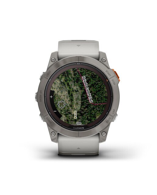 Relógio Smartwatch Fenix 7X Pro Safira Solar Cinzento / Laranja-9
