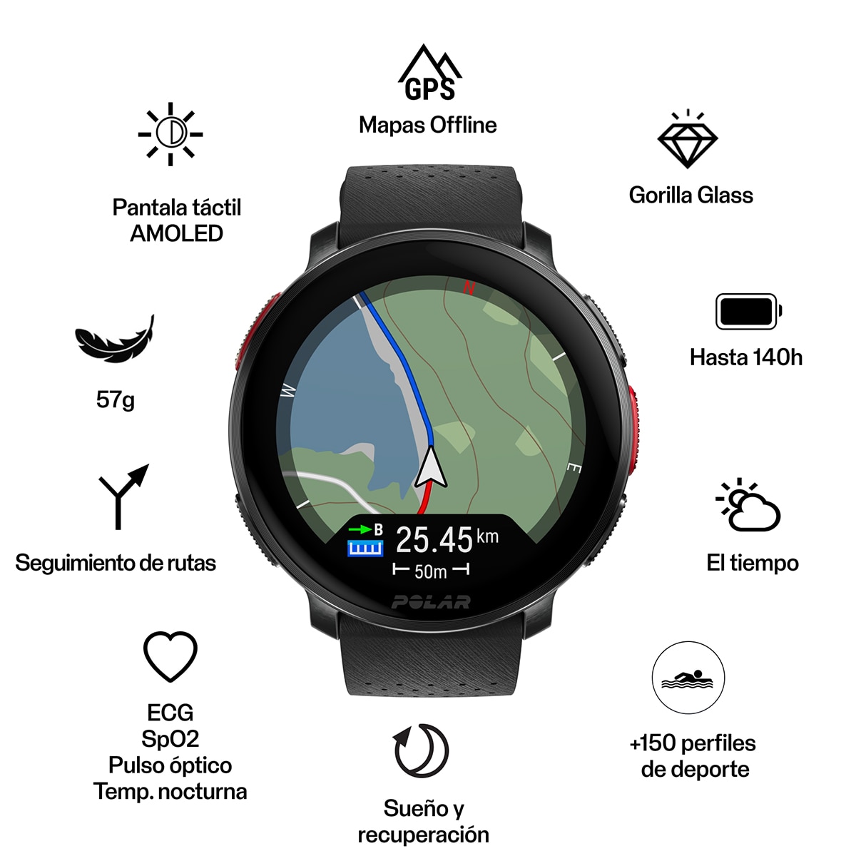 Thumbnail 1 de Polar Vantage V3 smartwatch GPS dual 1,39" AMOLED