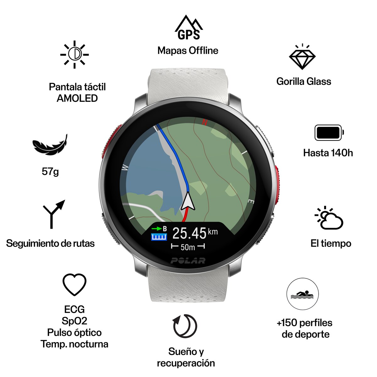 Relógio Smartwatch Vantage V3 Cinzento / Laranja-2