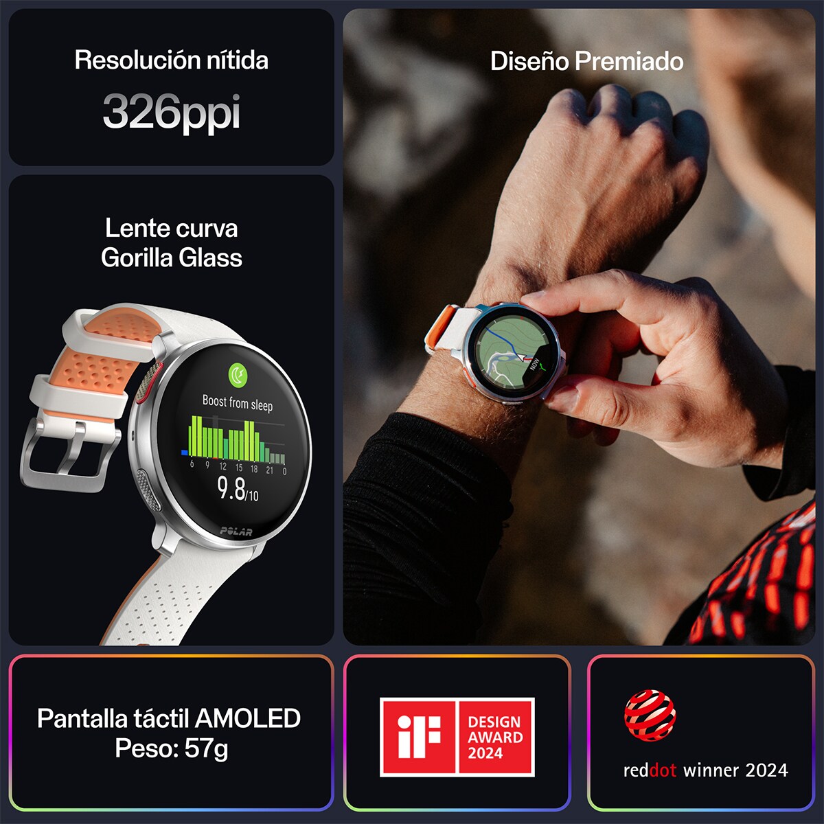 Relógio Smartwatch Vantage V3 Cinzento / Laranja-4