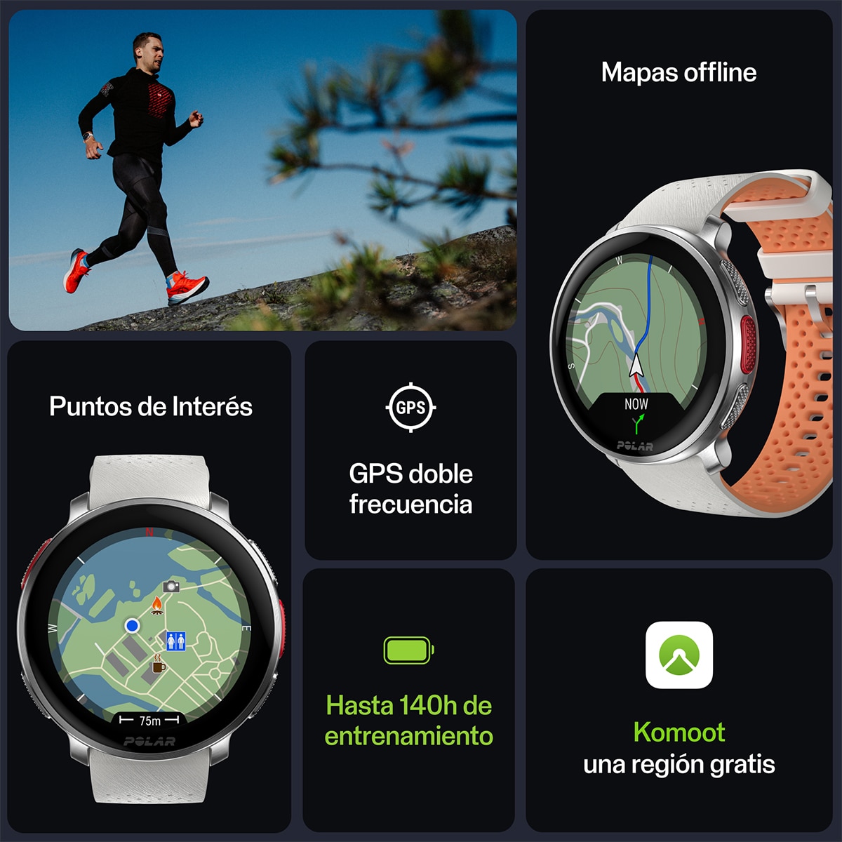 Relógio Smartwatch Vantage V3 Cinzento / Laranja-5