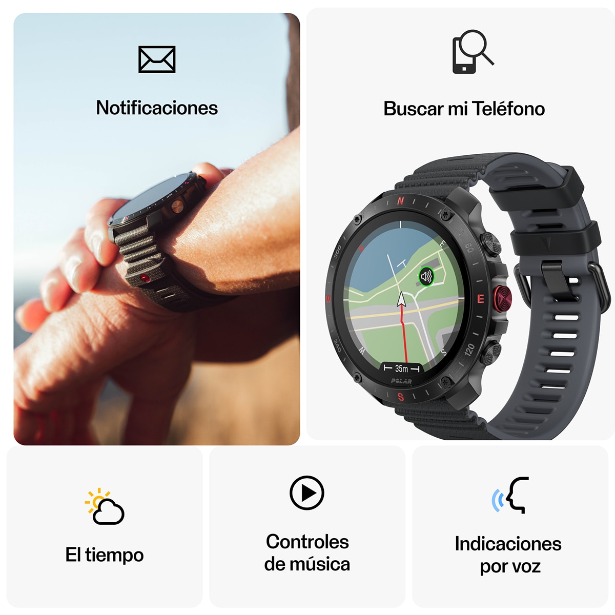 Relógio Smartwatch Polar Grit X2 Pro - Tamanho S-L Preto / Cinzento-7