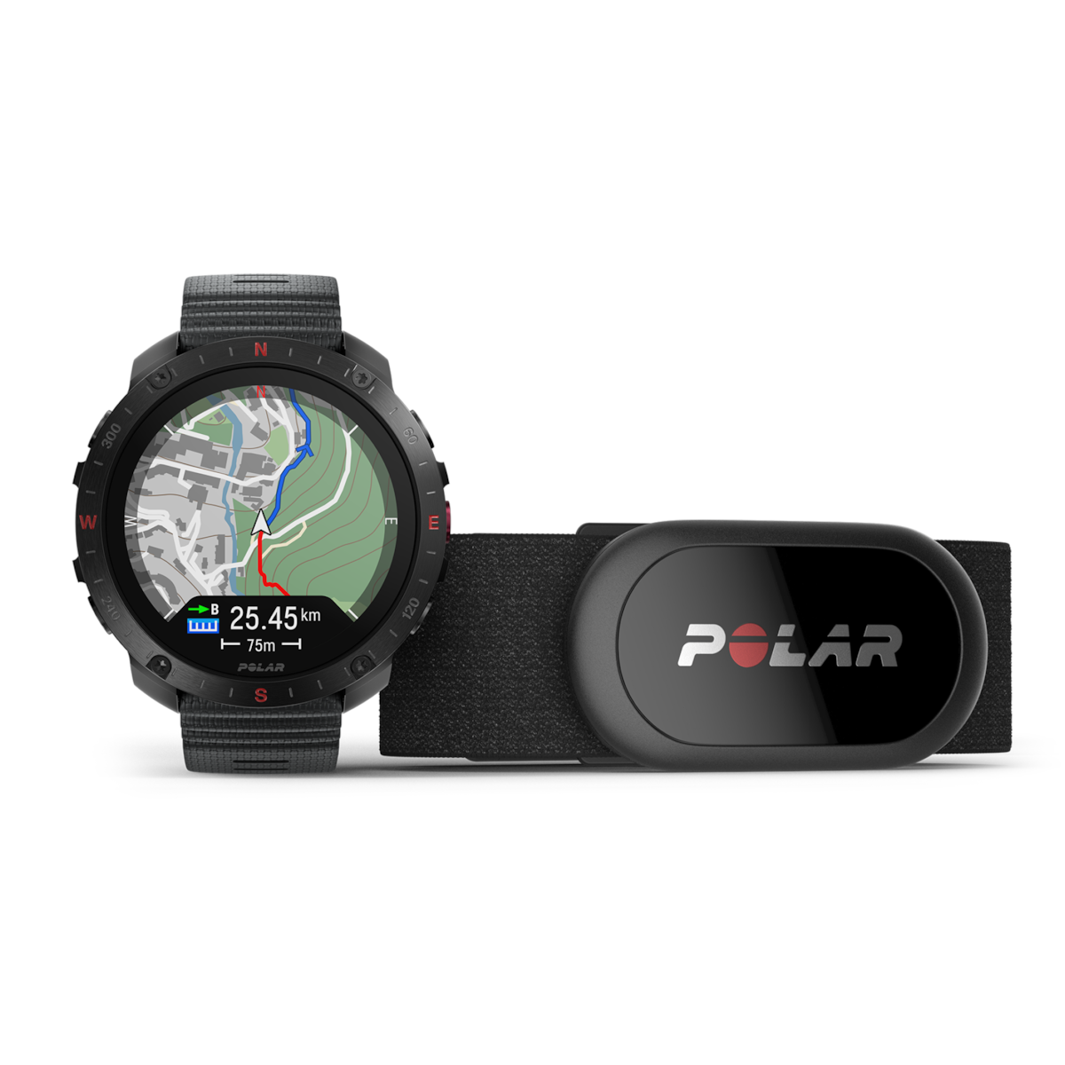 Reloj smartwatch Polar Grit X2 Pro Talla S-L con sensor H10 Polar Negro / Gris-1