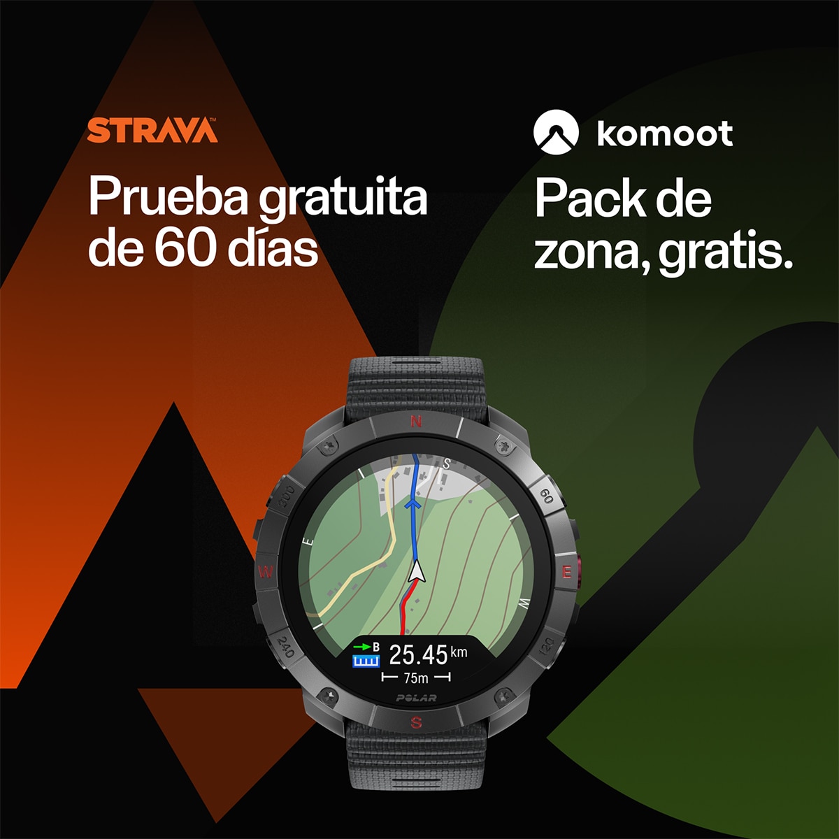 Relógio Smartwatch Polar Grit X2 Pro Titan - Tamanho S-L Castanho / Cinzento-9