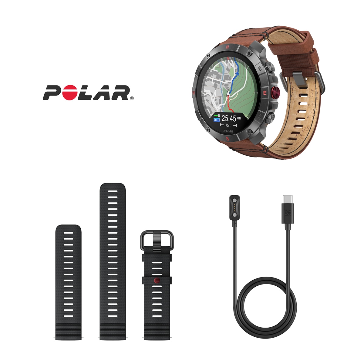 Relógio Smartwatch Polar Grit X2 Pro Titan - Tamanho S-L Castanho / Cinzento-11