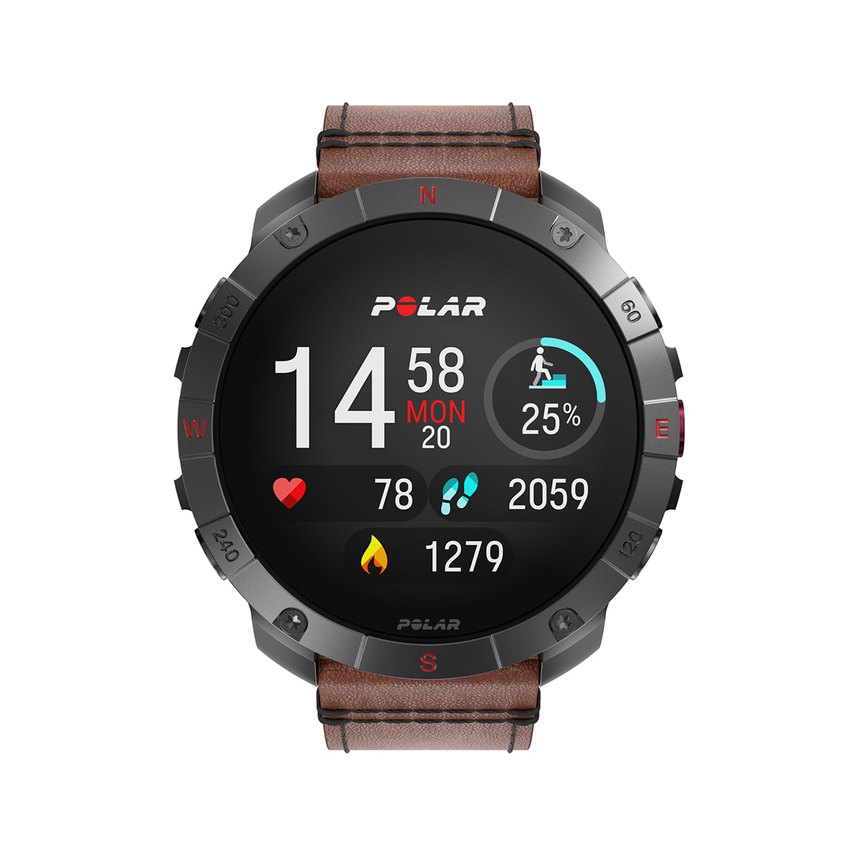 Relógio Smartwatch Polar Grit X2 Pro Titan - Tamanho S-L Castanho / Cinzento-18