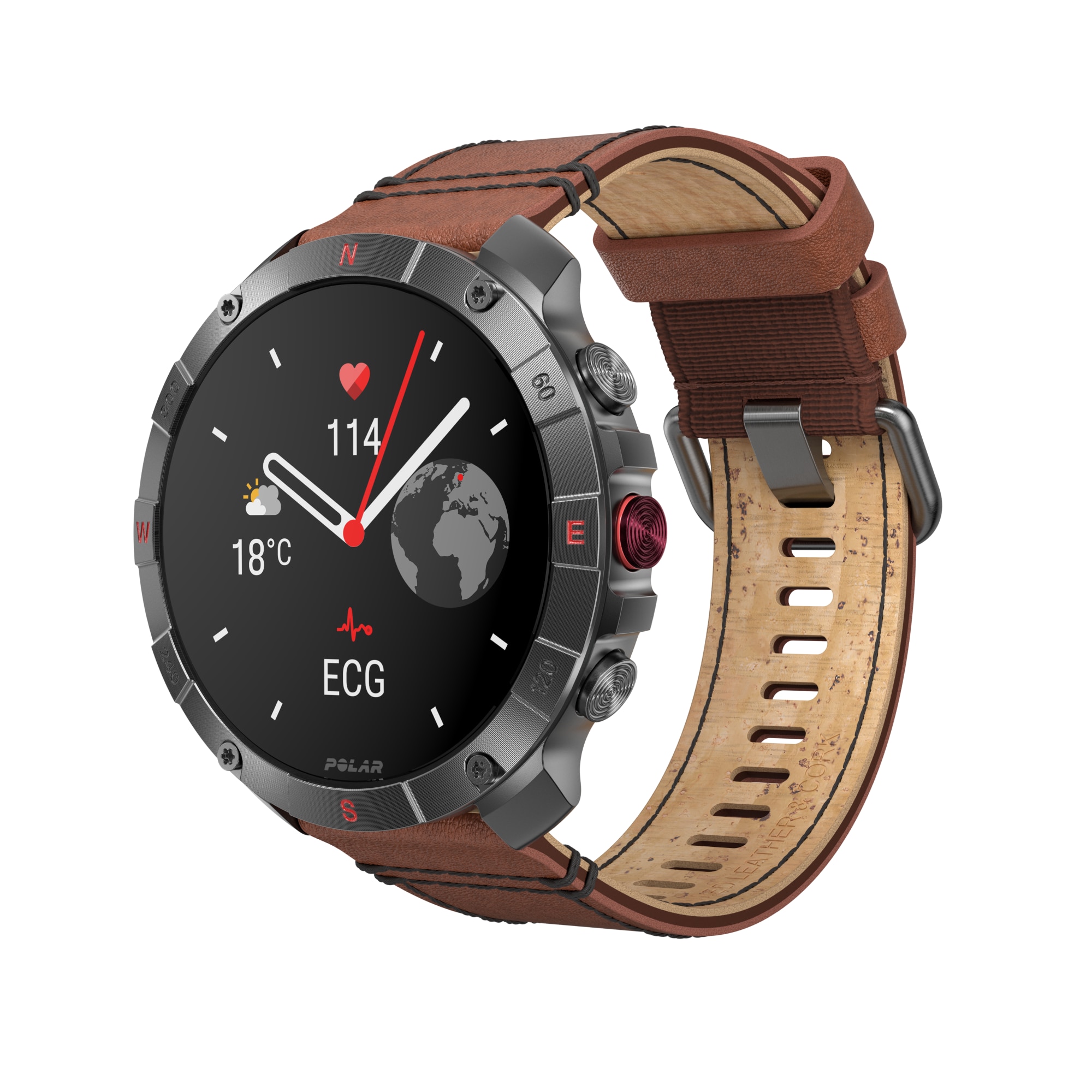 Relógio Smartwatch Polar Grit X2 Pro Titan - Tamanho S-L Castanho / Cinzento-19