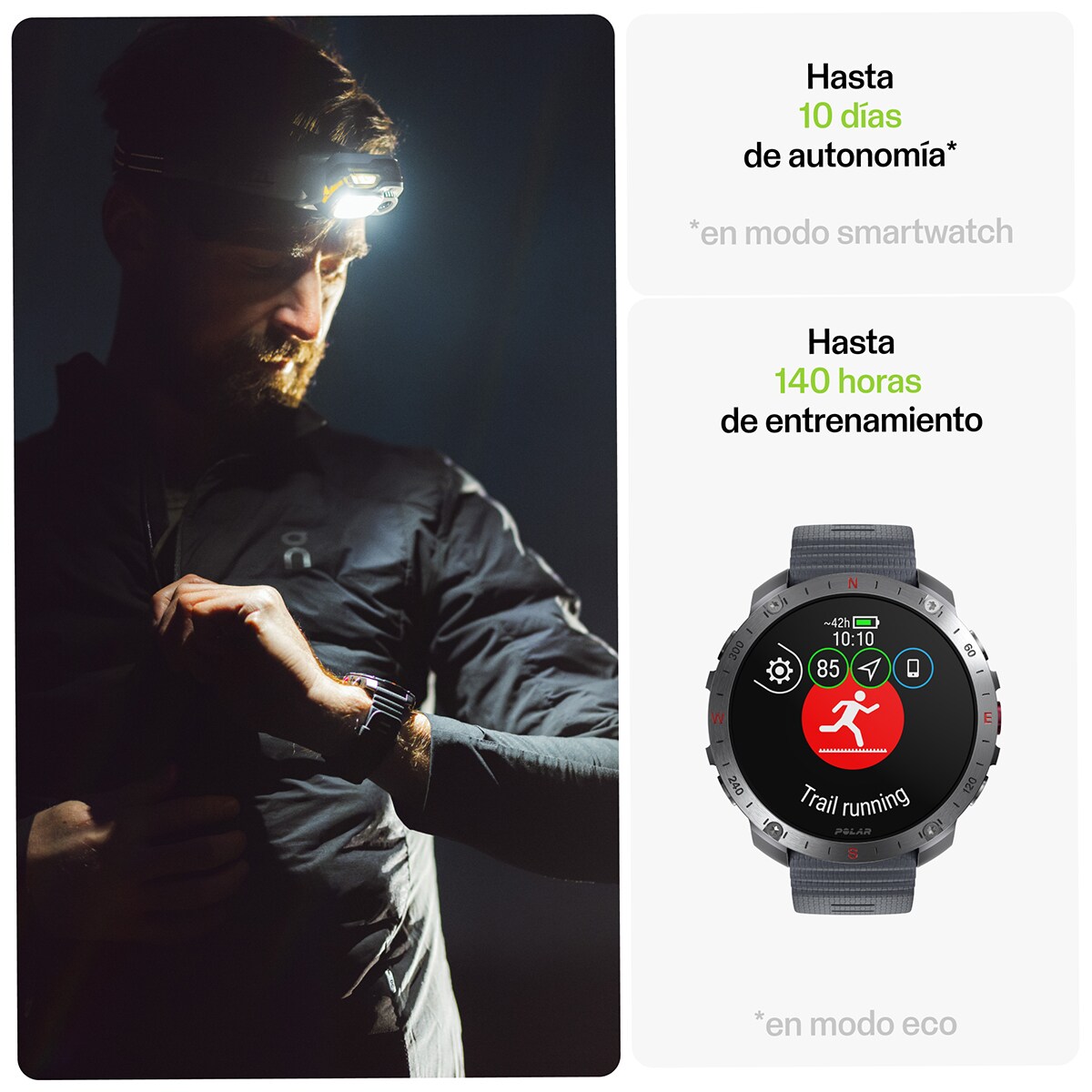 Relógio Smartwatch Polar Grit X2 Pro - Tamanho S-L Cinzento-5