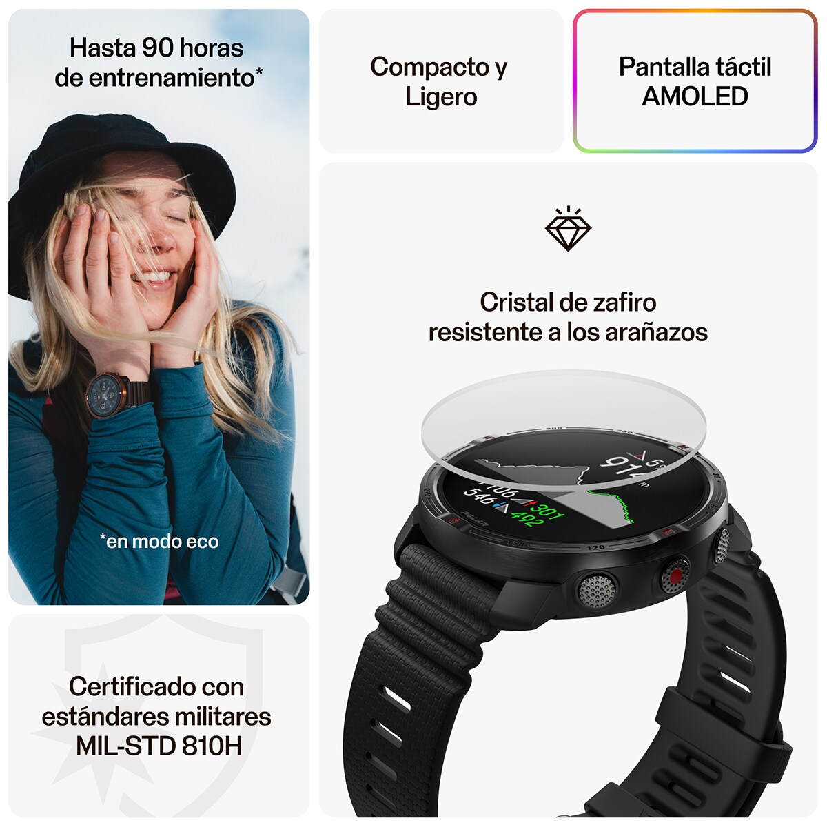 Relógio Smartwatch Grit X2 Outdoor Watch S-L - Preto Preto-4