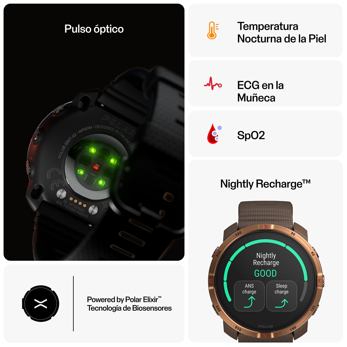 Relógio Smartwatch Grit X2 Outdoor Watch S-L - Castanho Castanho-5
