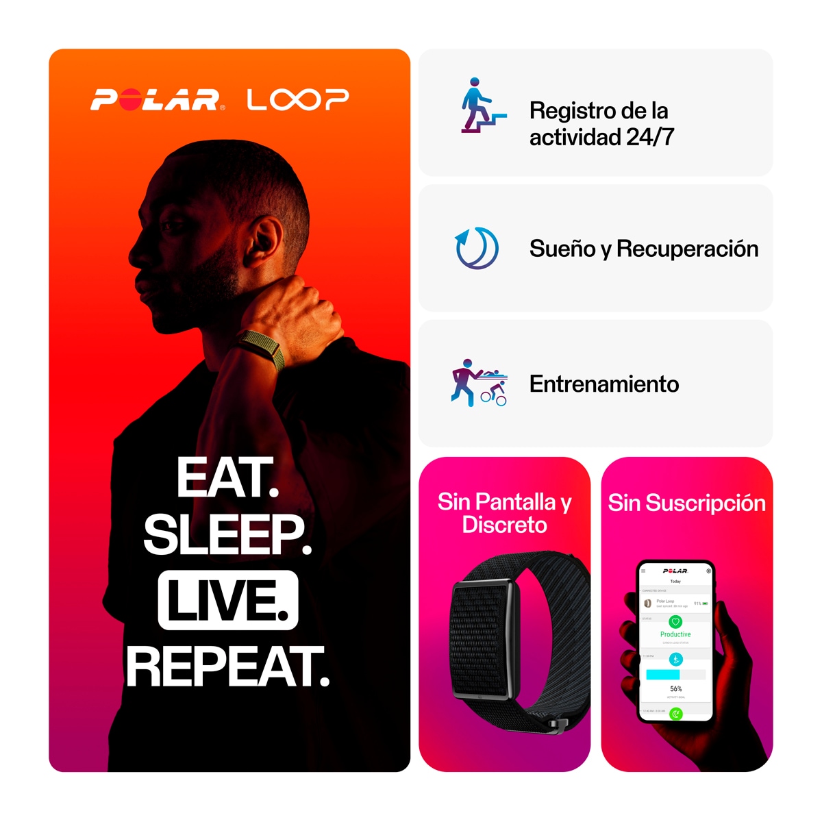 Pulseira de Atividade Loop S-L Preto-2