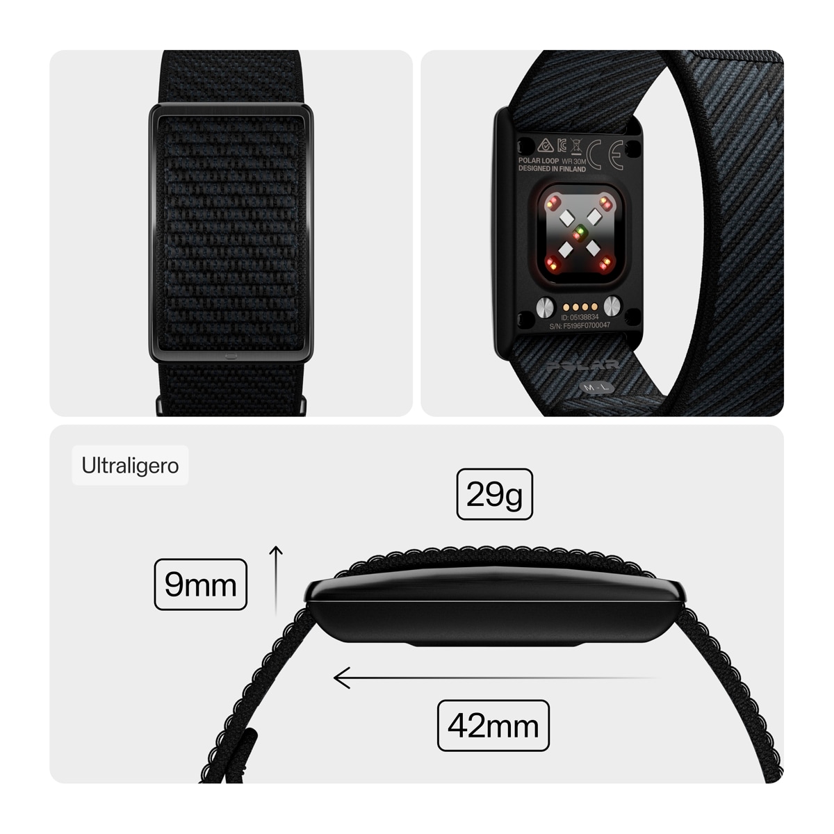 Pulseira de Atividade Loop S-L Preto-3